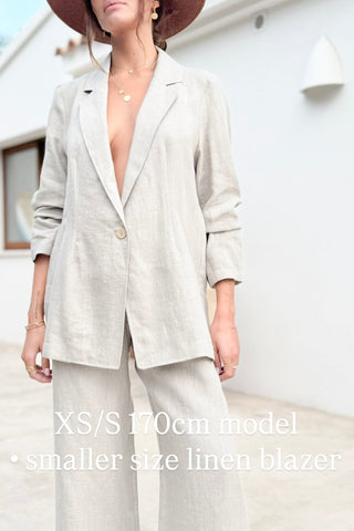 Timeless linen blazer, natural