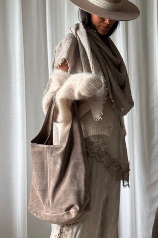 Tote nahkalaukku, taupe
