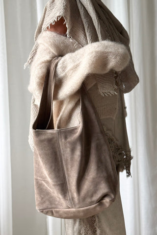 Tote nahkalaukku, taupe
