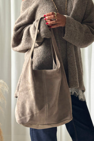 Tote nahkalaukku, taupe