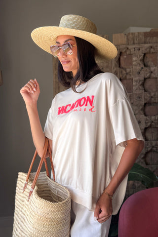 Vacation t-paita, beige