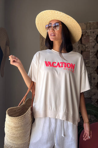 Vacation t-paita, beige