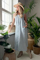 Valencia linen dress, light blue