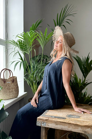 Valencia pellavamekko, navy
