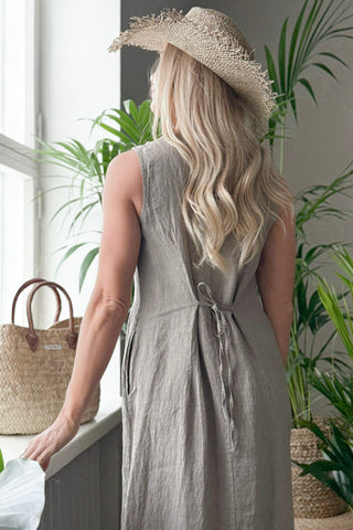 Valencia pellavamekko, taupe