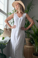 Valencia linen dress, white