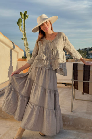 Venettia pellavapaita, taupe