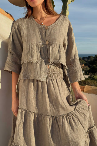 Venettia pellavapaita, taupe