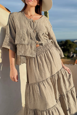 Venettia pellavapaita, taupe