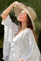 Verlie mesh linen jacket, white-black