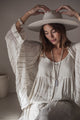Verlie mesh linen jacket, white-beige