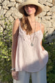 Vida linen top, light pink
