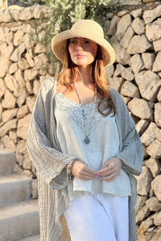 Vida linen top, sand