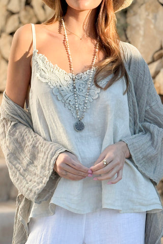 Vista linen kaftan, sand