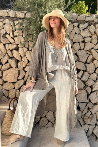 Vista linen kaftan, taupe