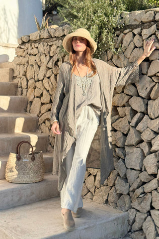 Vista linen kaftan, taupe