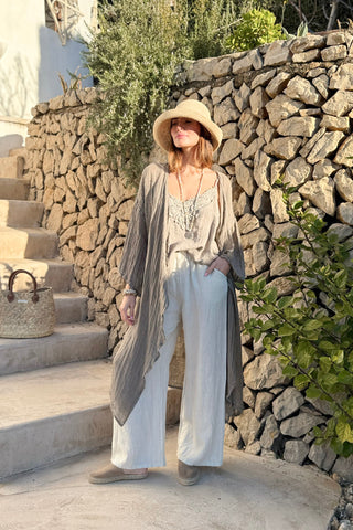 Vista linen kaftan, taupe