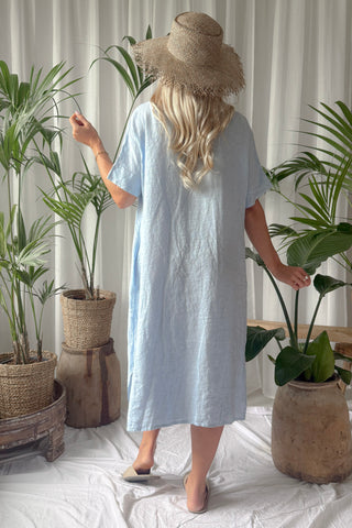 Yoko kaftan dress, light blue