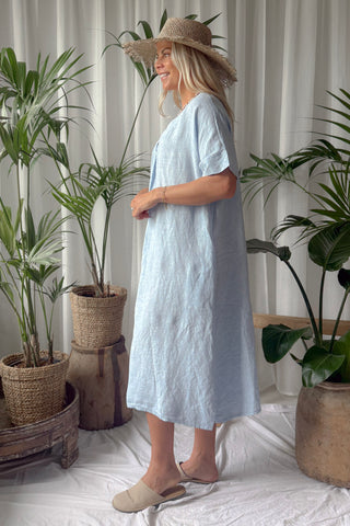 Yoko kaftan dress, light blue