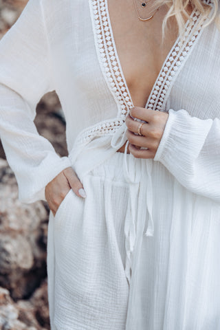 Iris kaftan, white