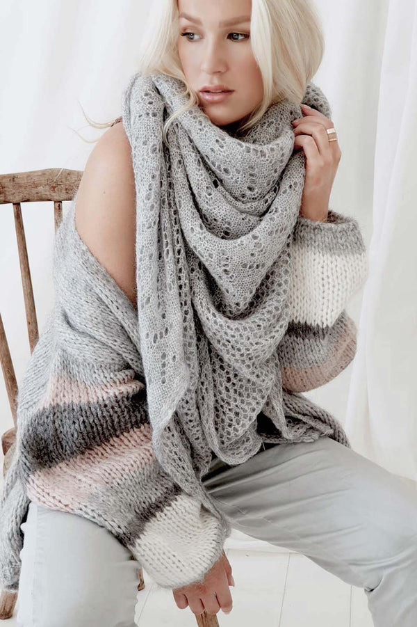 Dreamy mohair huivi, harmaa