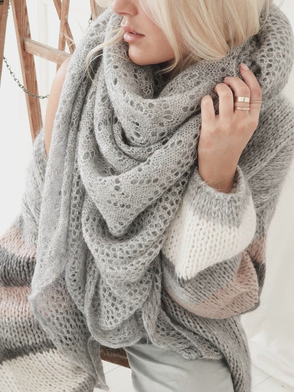 Dreamy mohair huivi, harmaa