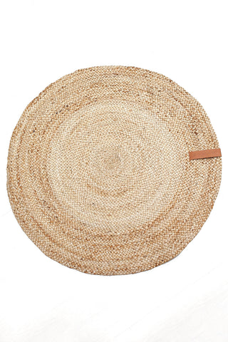 Jute rug round 250cm, natural