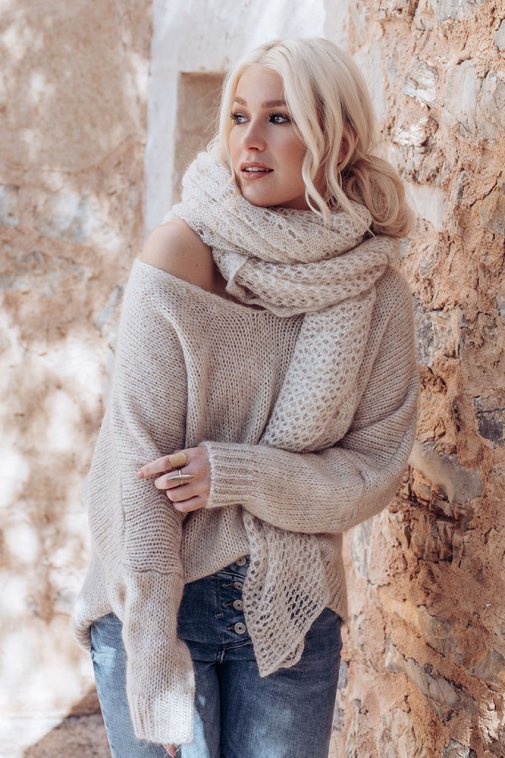 Dreamy mohair huivi, beige