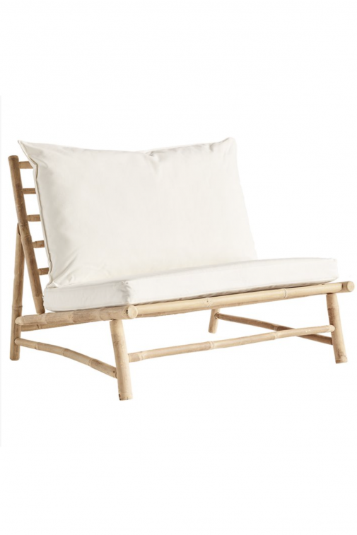 Bambu lounge nojatuoli, valkoinen, 100x87x80cm