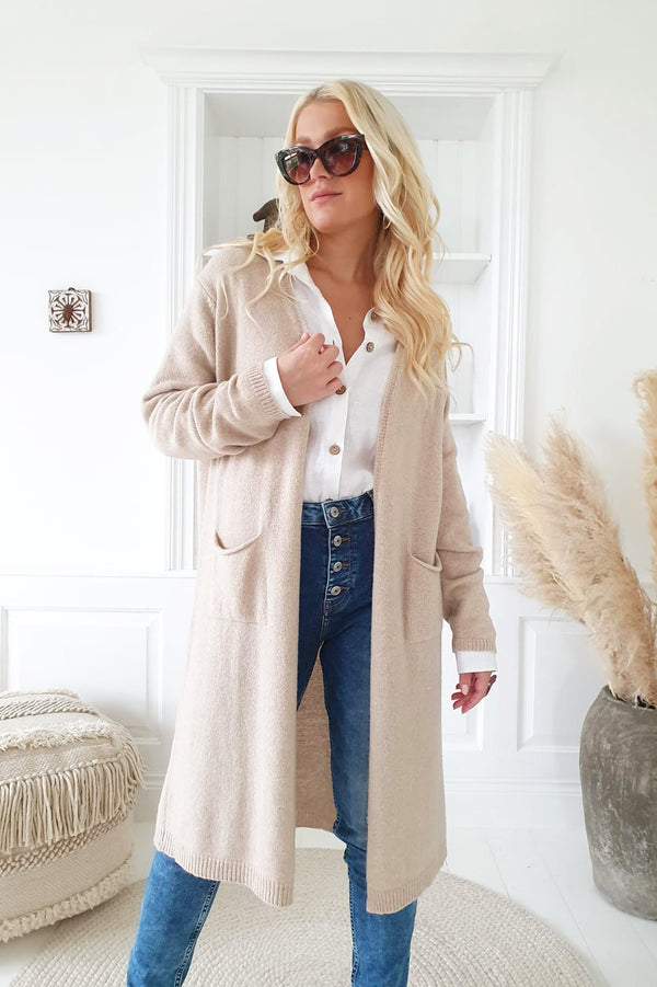 Cozy cashmere neuletakki, beige