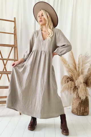 Almira linen dress, natural
