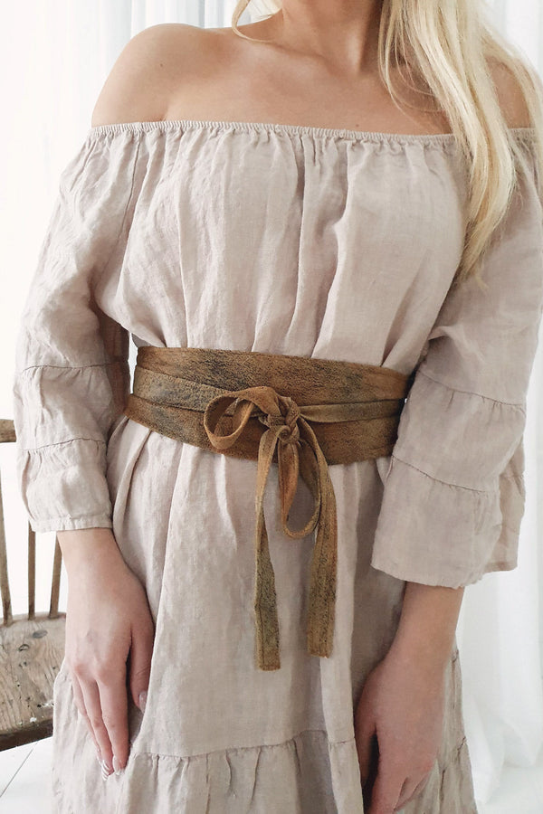 Boho vyö, vaaleanruskea