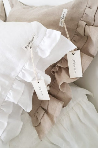 Shabby linen pillowcase, white