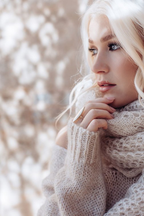 Dreamy mohair huivi, beige