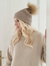 Pom-pom pipo, taupe