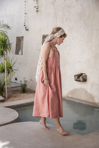 Florence linen dress, peach blush