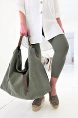 Bamboo leggings midi, danish vihreä