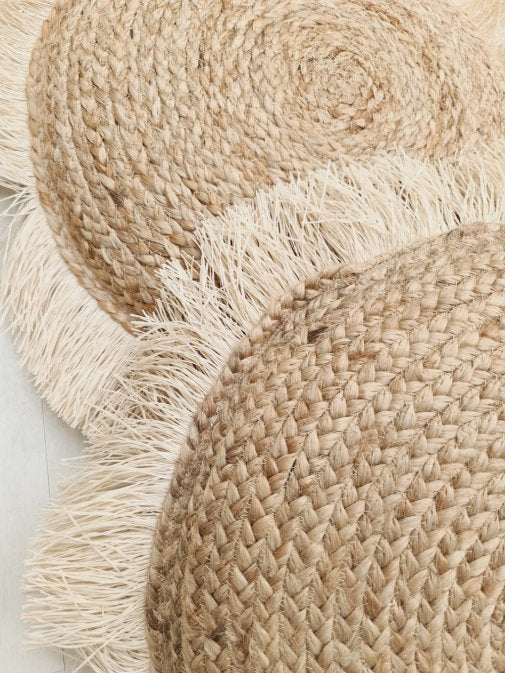 Raffia juuttityyny pyöreä, natural