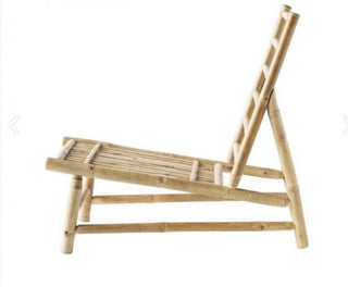 Bamboo lounge chair, white, 100x87x80cm