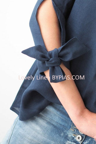 Alberobello linen shirt, navy blue