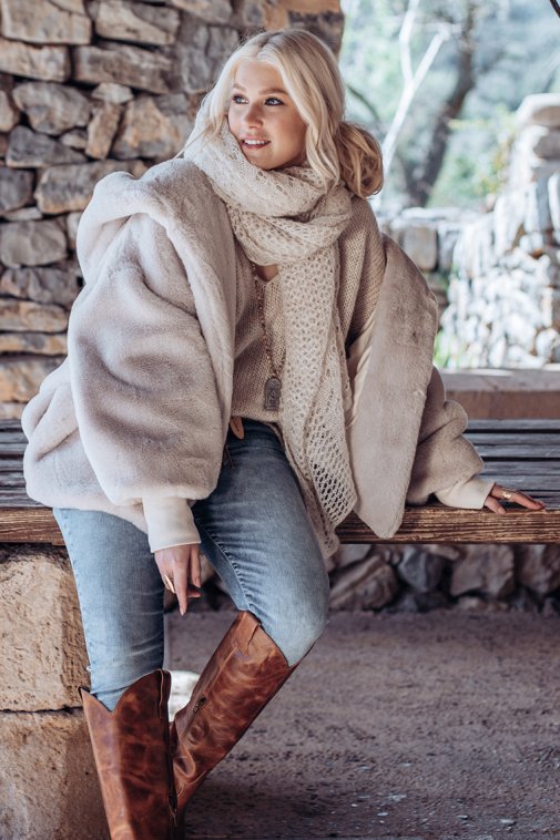 Dreamy mohair huivi, beige