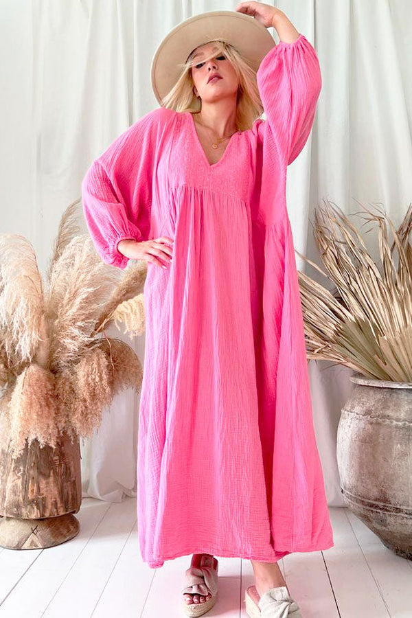 Adrienne puuvillamekko, miami pink