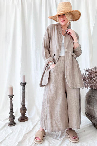 Annabelle linen jacket, taupe