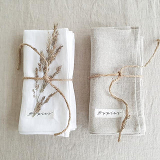 Bypias linen dinner napkin, 2/pack., white