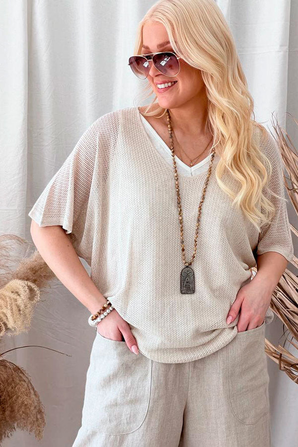 Bea mesh t-paita, beige