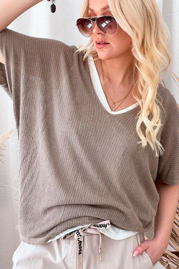 Bea mesh t-paita, taupe