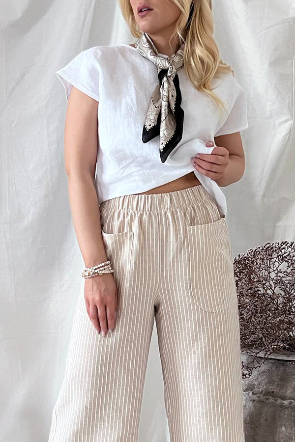 Carpenter housut, beige raita