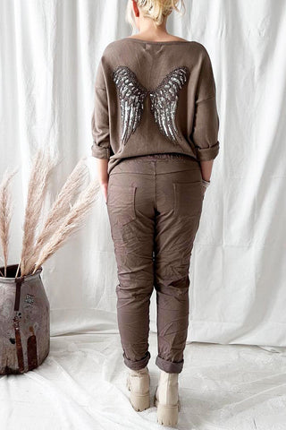 Casual cotton joggers, taupe