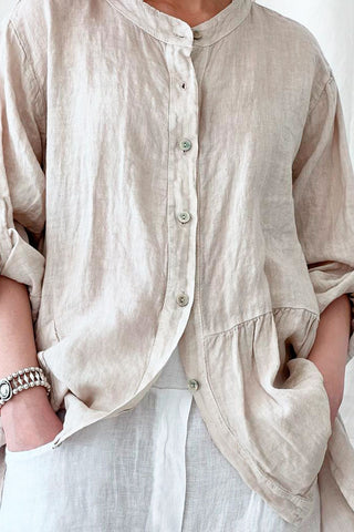 Chandra linen blouse, sand