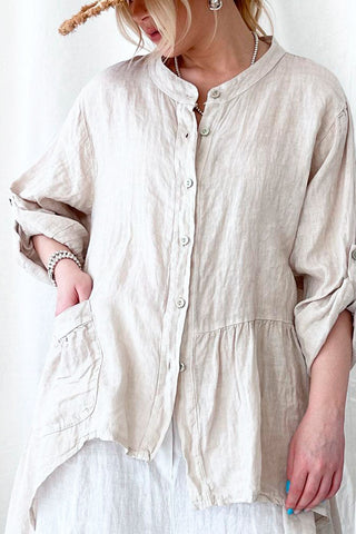 Chandra linen blouse, sand